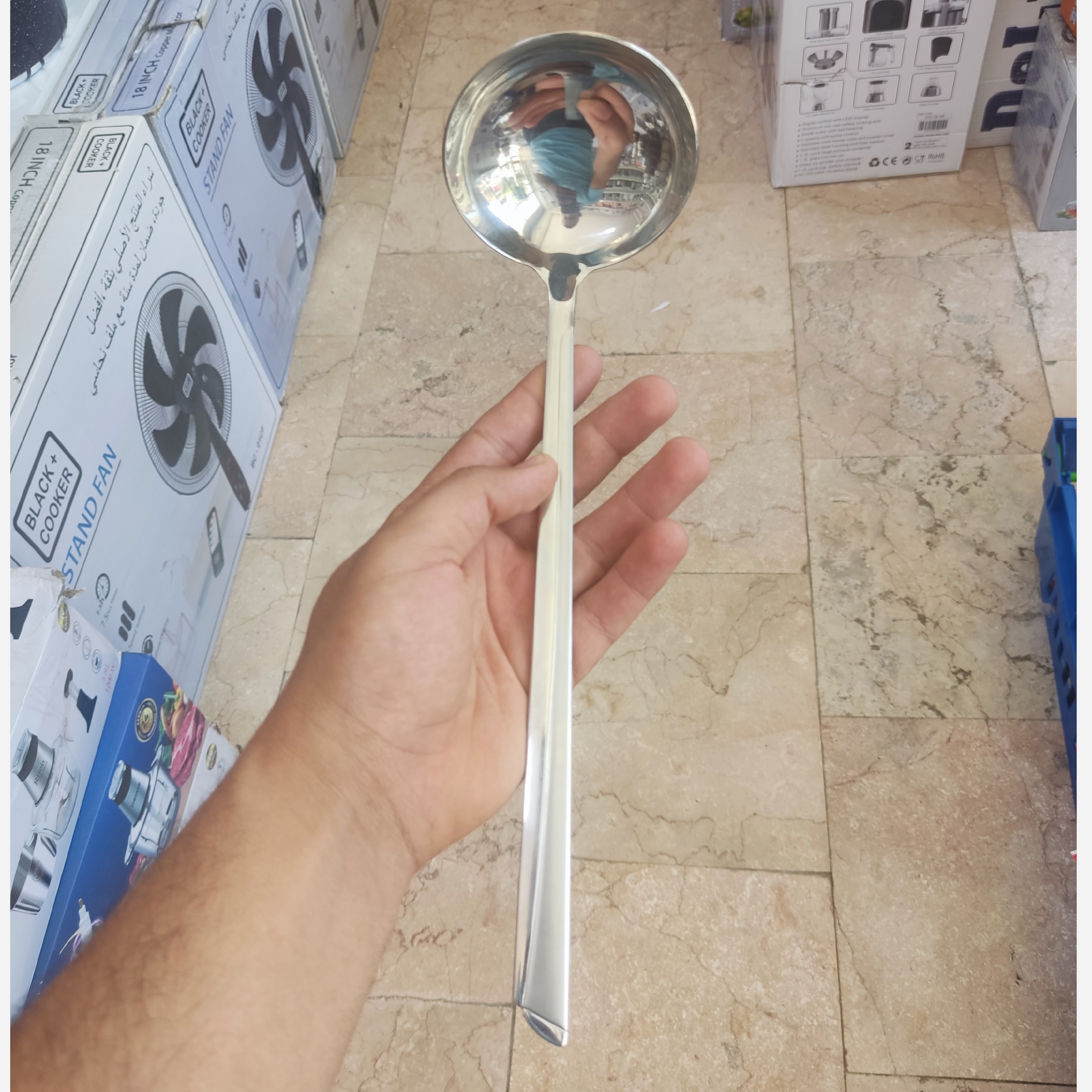 ملاقه استیل یونیک طرح ناخنی سایز بزرگ