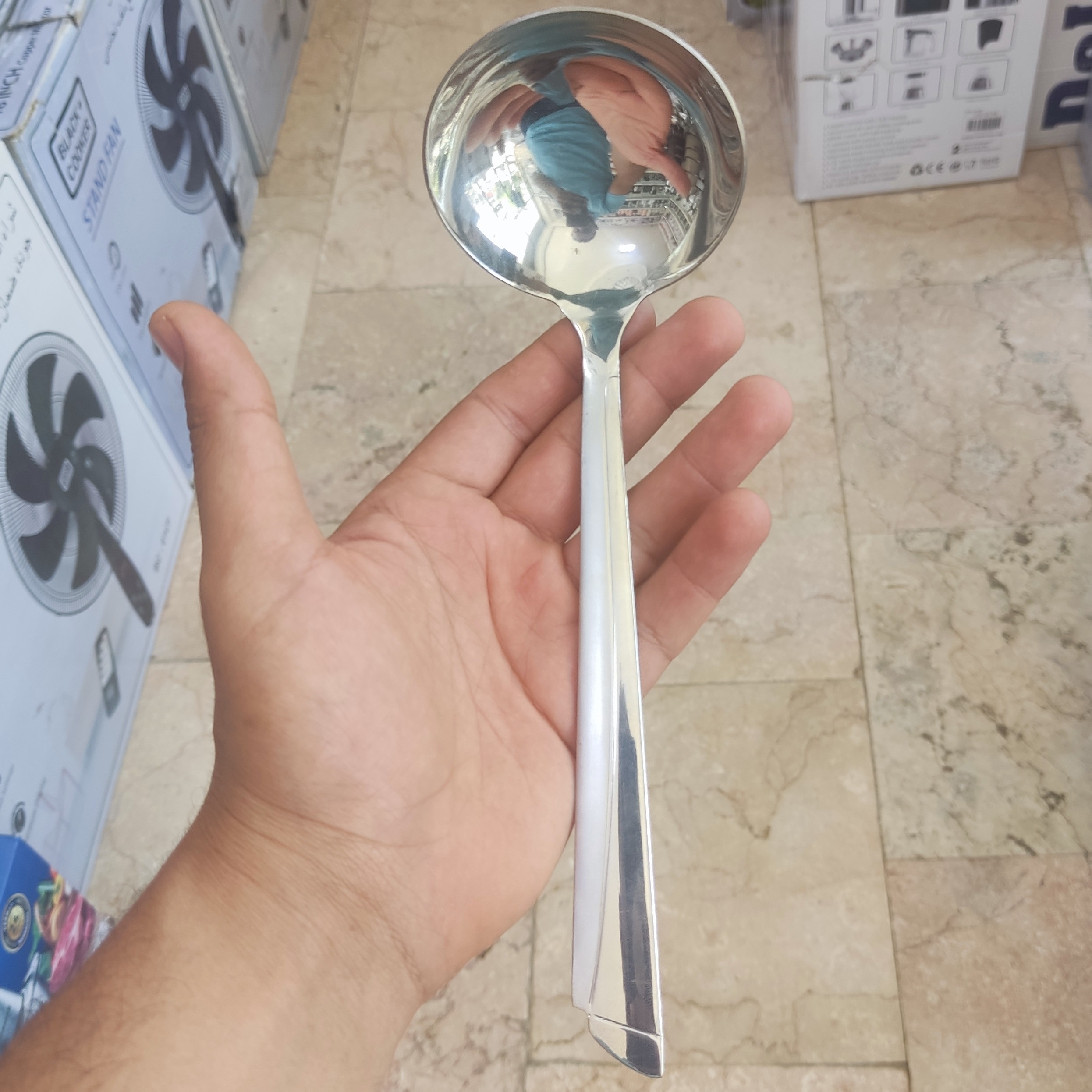 ملاقه کوچک استیل یونیک طرح ناخنی