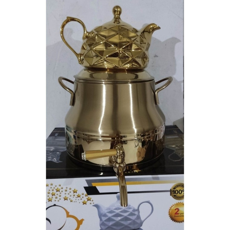 کتری قوری روگازی طلایی