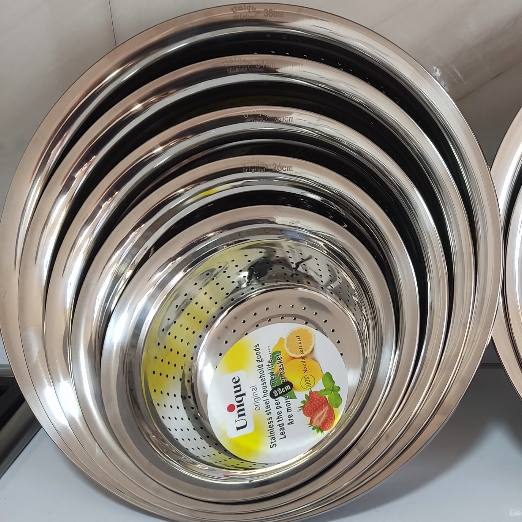 سرویس آبکش و لگن هشت پارچه استیل یونیک