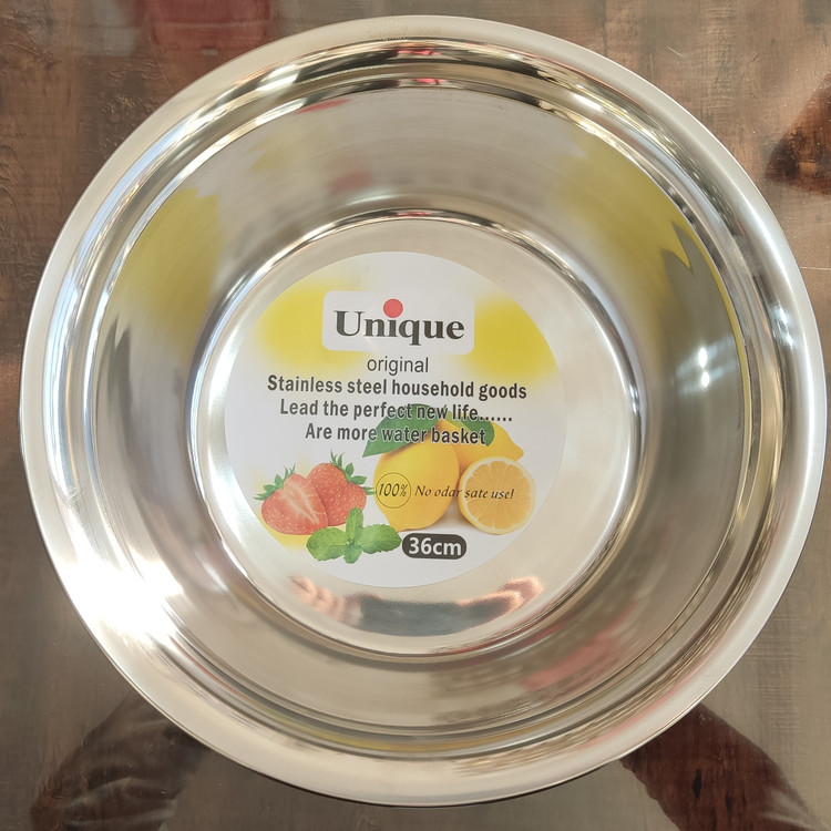 آبکش و لگن استیل یونیک سایز 36 لگن و صافی استیل دوتایی یونیک